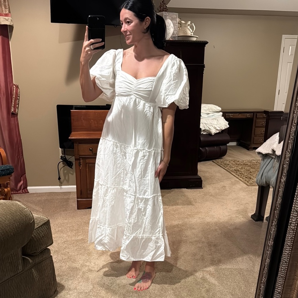 Show Me Your MuMu puff sleeved tiered maxi dress